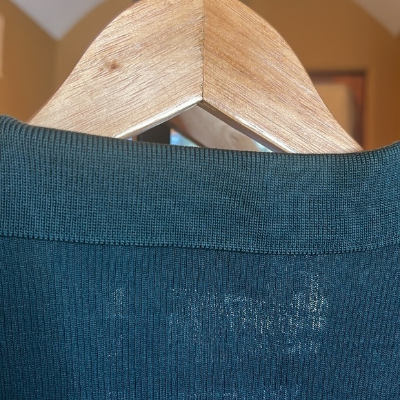 Vintage St. Croix La Femme Peacock Teal Blue Cardigan Blazer 100% Wool Sz Medium - Picture 10 of 10